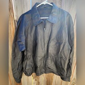 Vintage Perry Ellis Portfolio 90's Leather Jacket Men's Size M